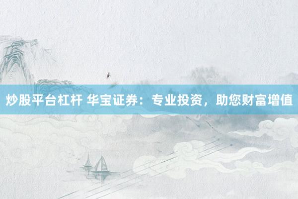 炒股平台杠杆 华宝证券：专业投资，助您财富增值