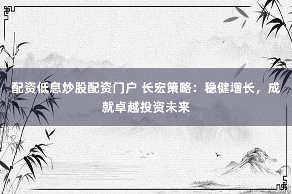 配资低息炒股配资门户 长宏策略：稳健增长，成就卓越投资未来