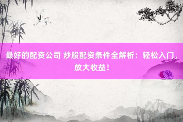 最好的配资公司 炒股配资条件全解析：轻松入门，放大收益！