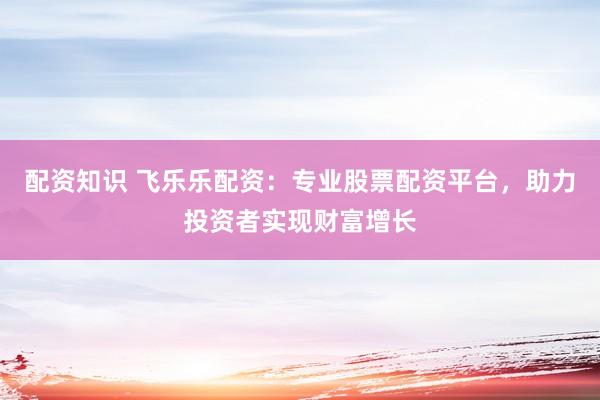 配资知识 飞乐乐配资：专业股票配资平台，助力投资者实现财富增长