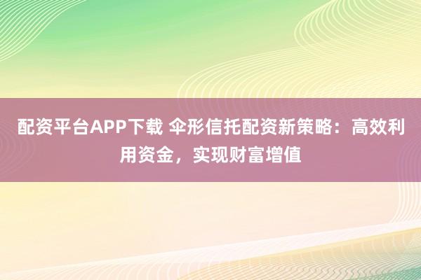配资平台APP下载 伞形信托配资新策略：高效利用资金，实现财富增值