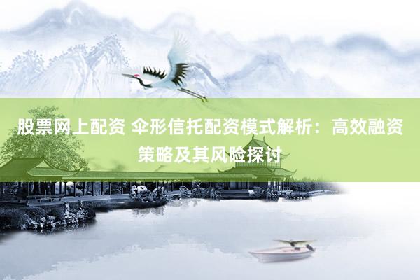 股票网上配资 伞形信托配资模式解析：高效融资策略及其风险探讨