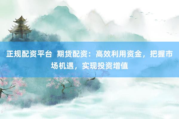 正规配资平台  期货配资：高效利用资金，把握市场机遇，实现投资增值