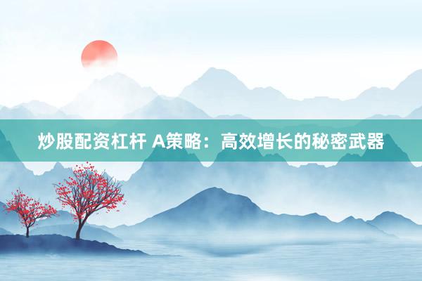 炒股配资杠杆 A策略：高效增长的秘密武器