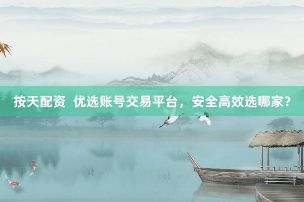 按天配资  优选账号交易平台，安全高效选哪家？