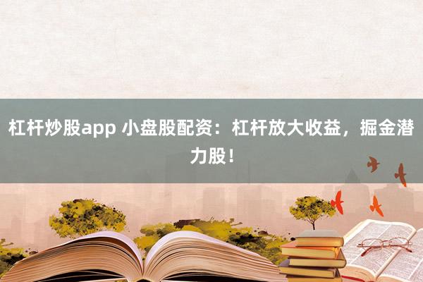 杠杆炒股app 小盘股配资:杠杆放大收益,掘金潜力股!