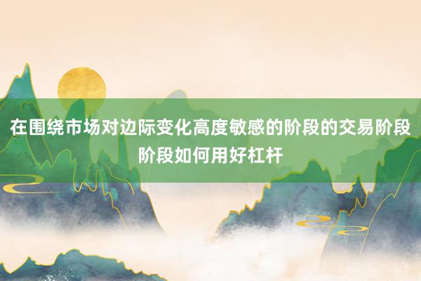 在围绕市场对边际变化高度敏感的阶段的交易阶段阶段如何用好杠杆