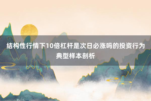 结构性行情下10倍杠杆是次日必涨吗的投资行为典型样本剖析