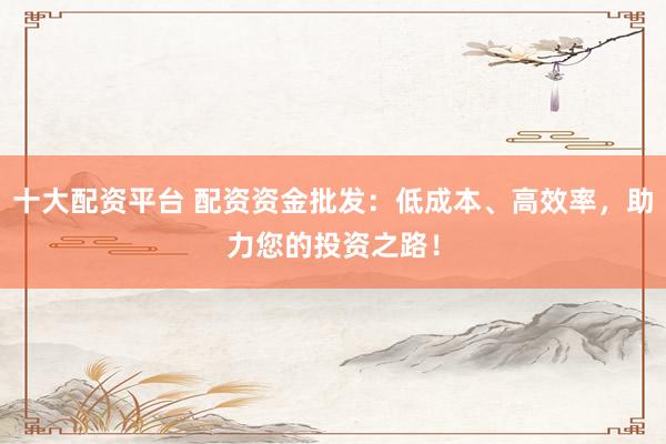 十大配资平台 配资资金批发：低成本、高效率，助力您的投资之路！