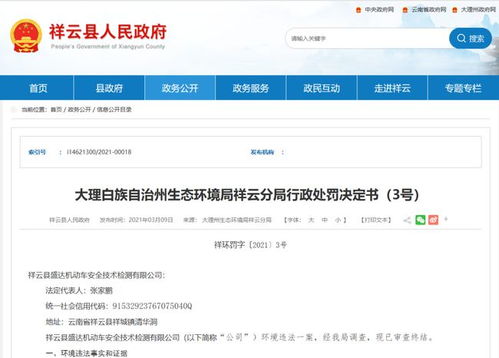 大理这一家检车公司被处罚12万元,原因是......